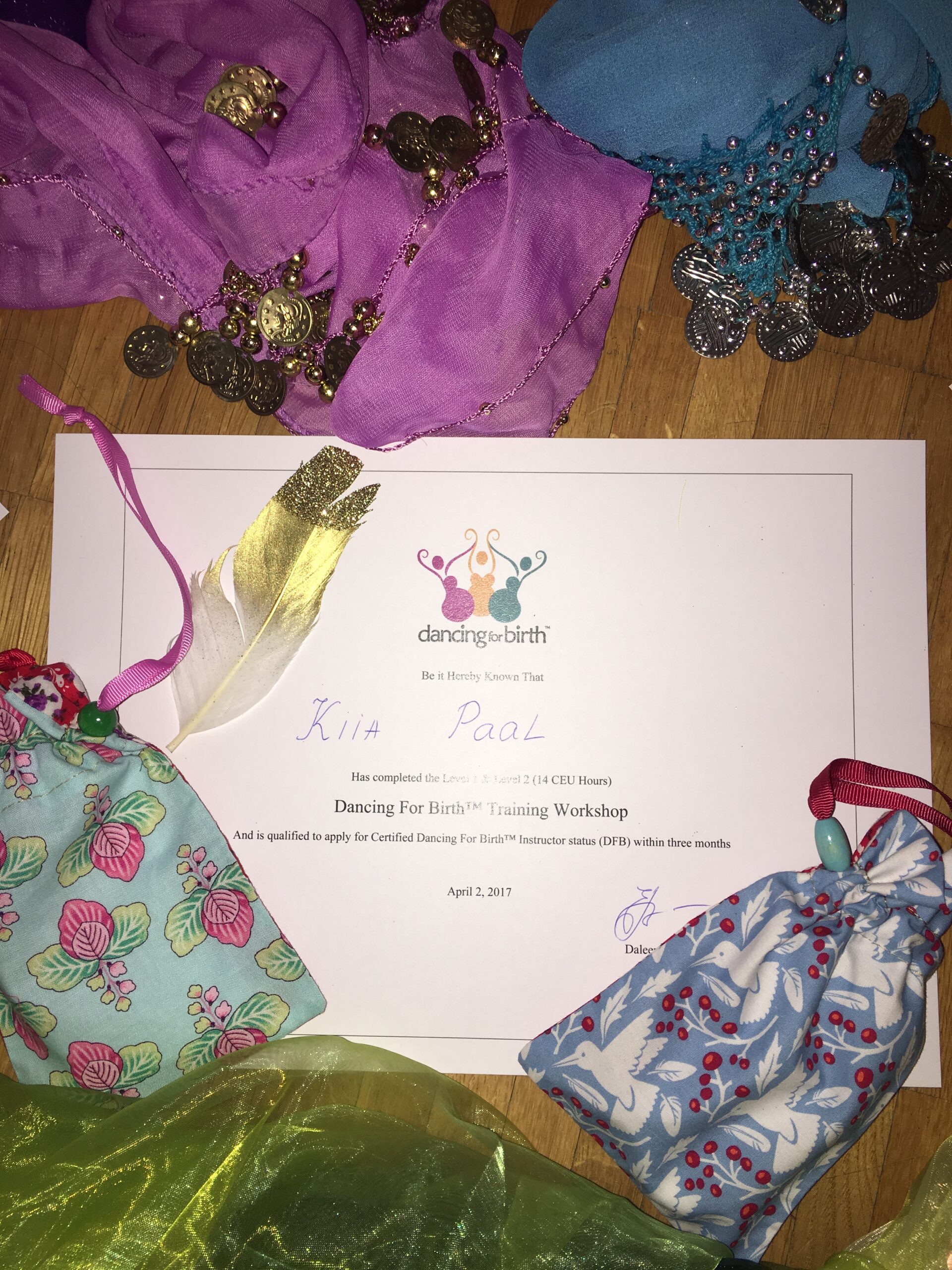 Dancing for Birth sertifikaat